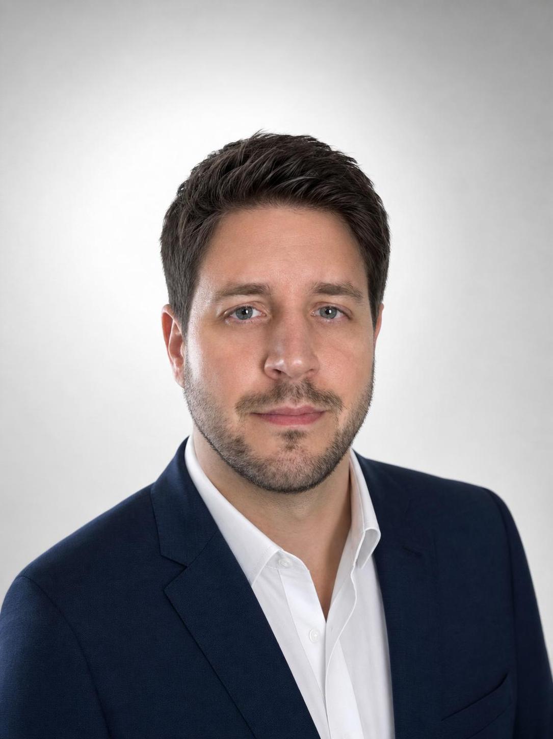 AI-generated professional profile picture created from the selfie on the left